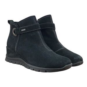 Bionica Ocala Booties Women’s Size 8M Black Suede Side Zip All Weather (HF35)